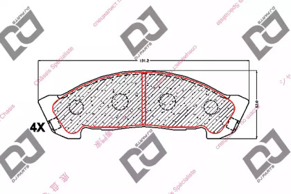 Комплект тормозных колодок DJ PARTS BP1720